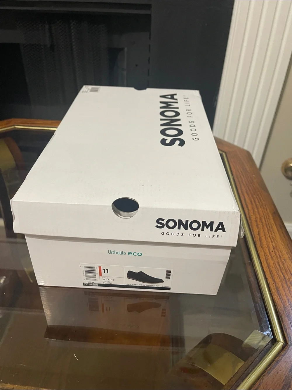 Sonoma Black Leather Slip-On Loafer with Tan-Trim Sole
